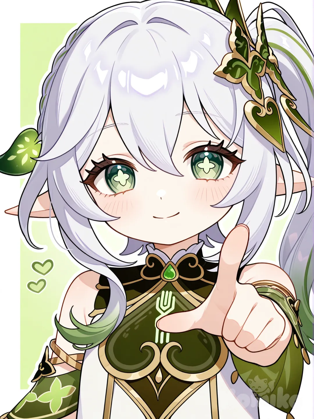 @Nahida_(Genshin_Impact), pointing at viewer