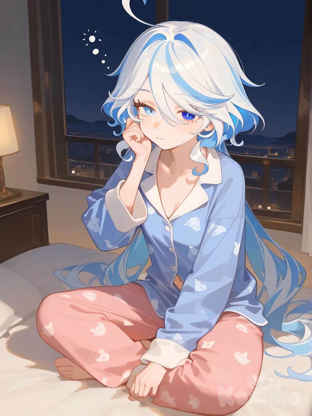 @Furina_(Genshin_Impact), [soft-shading-style], pajamas