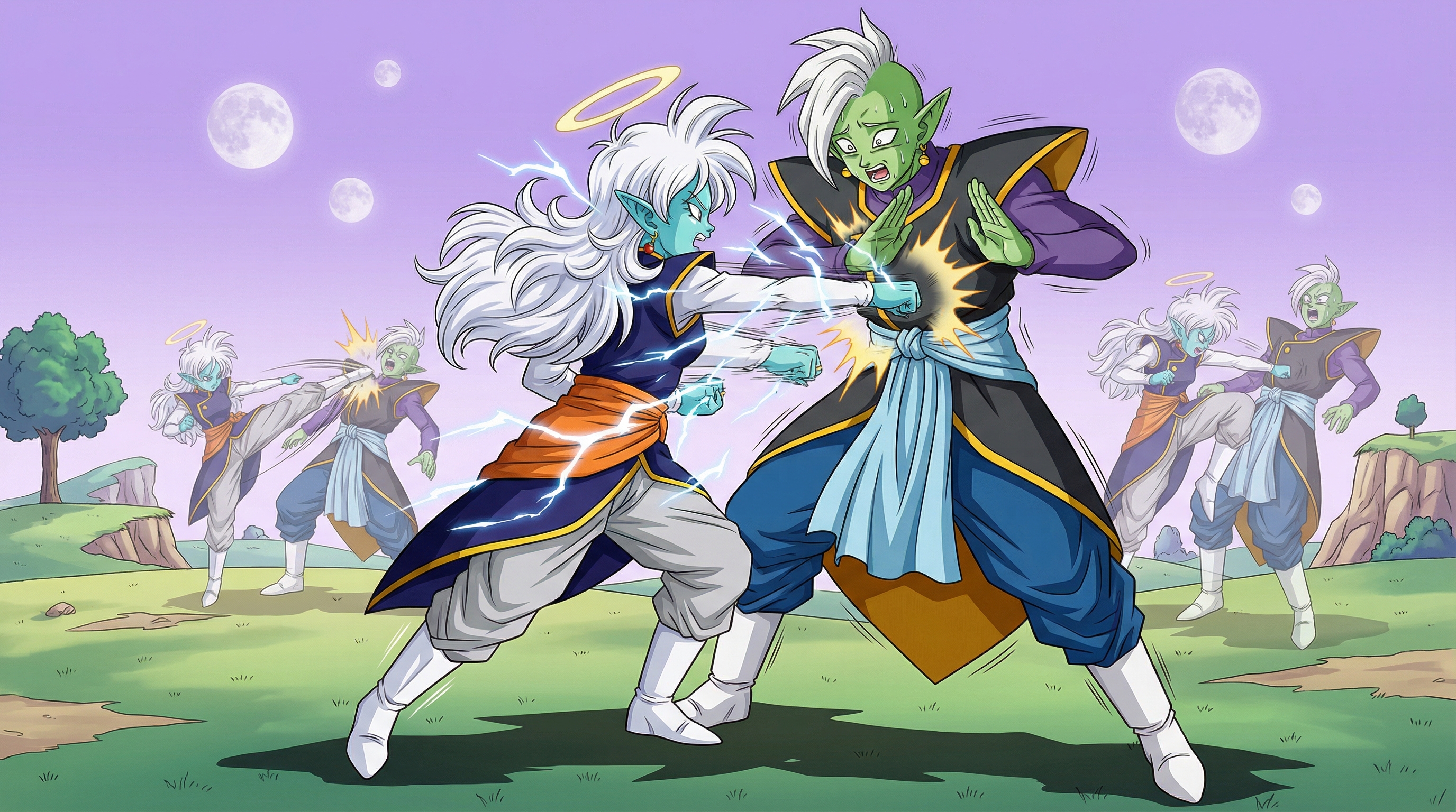 Supreme Kai Metallia Trains Zamasu