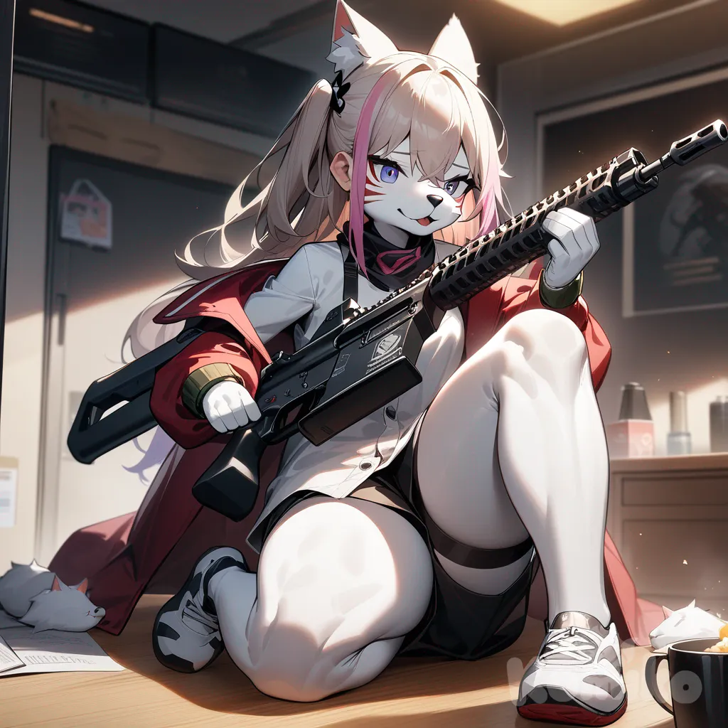 Furry, head, no human, female, Hisuian Zorua, G11 (Girls' Frontline), St Ar-15 (Girls' Frontline)