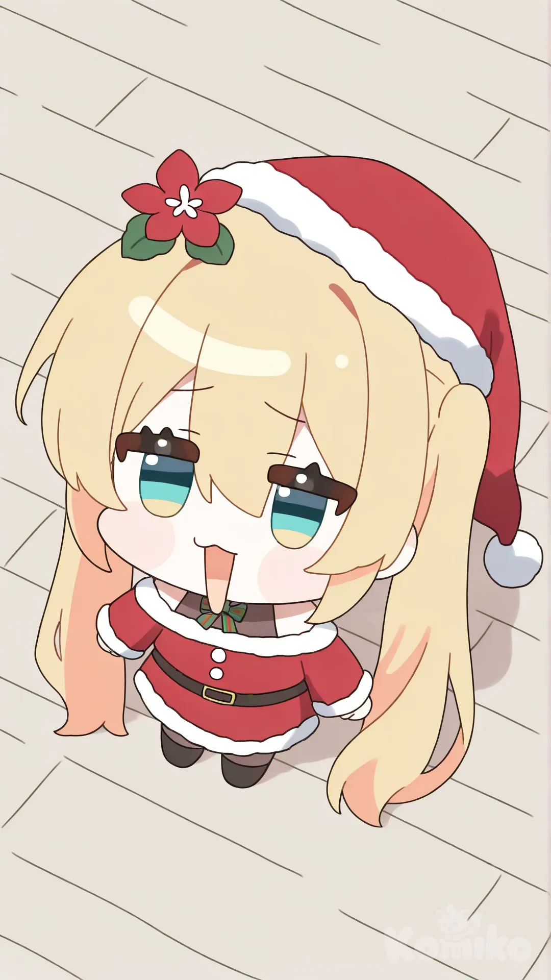 smug, Christmas santa dress, [uplook-style], @Flower_(Vocaloid)