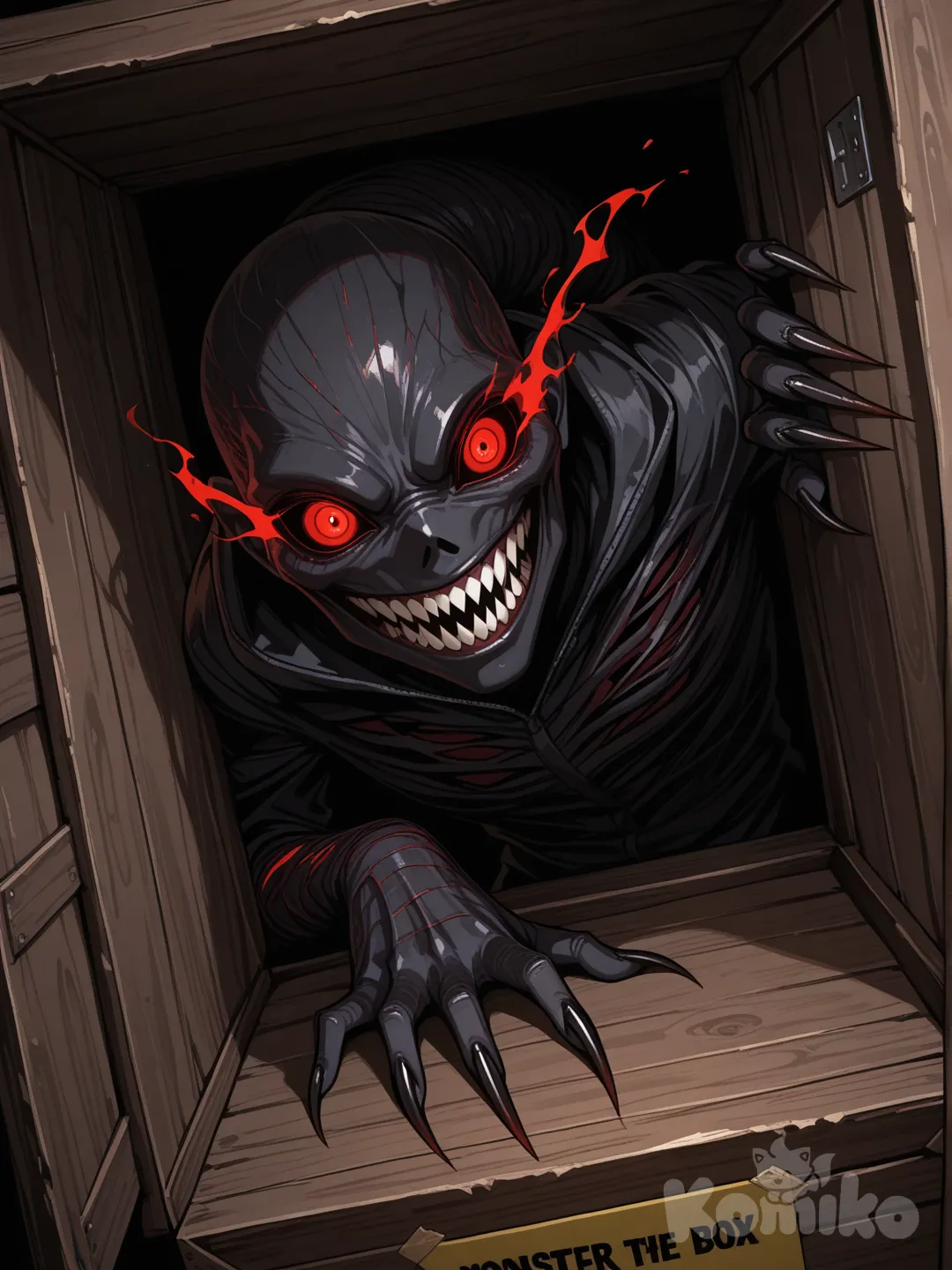 Faça um monstro que se esconde dentro de um caixa surpresa que fica esperando pacientemente sua pressão