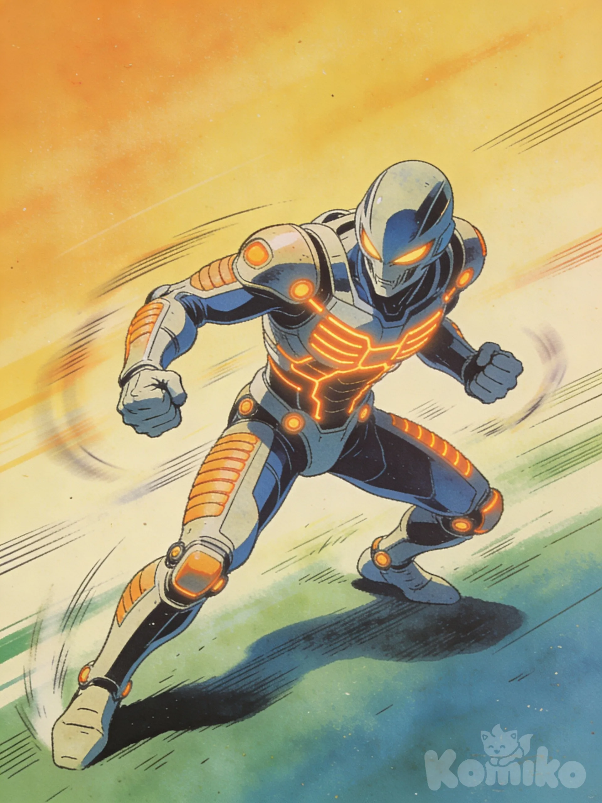 [retro-anime-style] guyver 01 , from bio booster armored guyver , pose de pelea