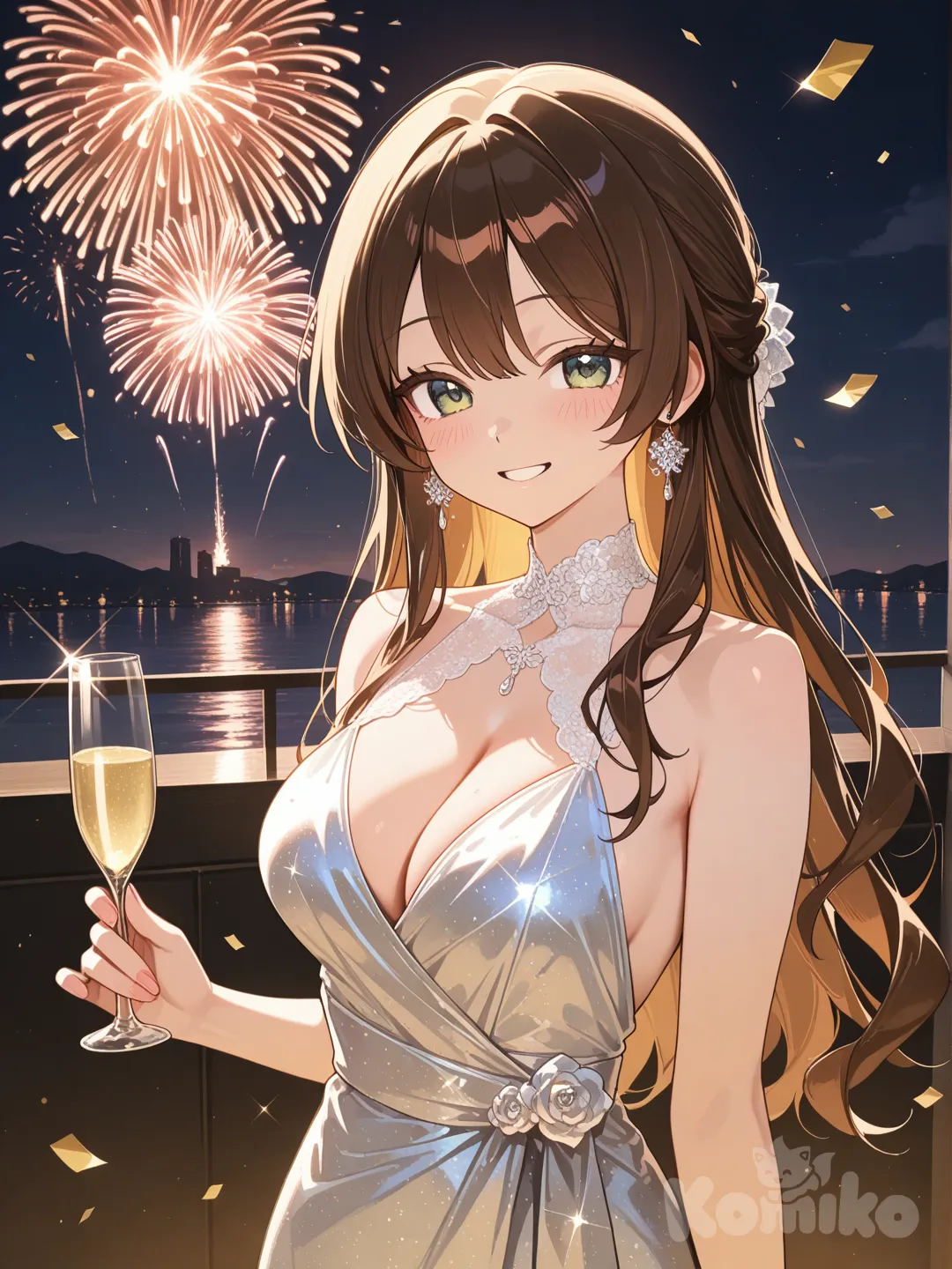 chel, copa de champagne, fiesta, fin de año