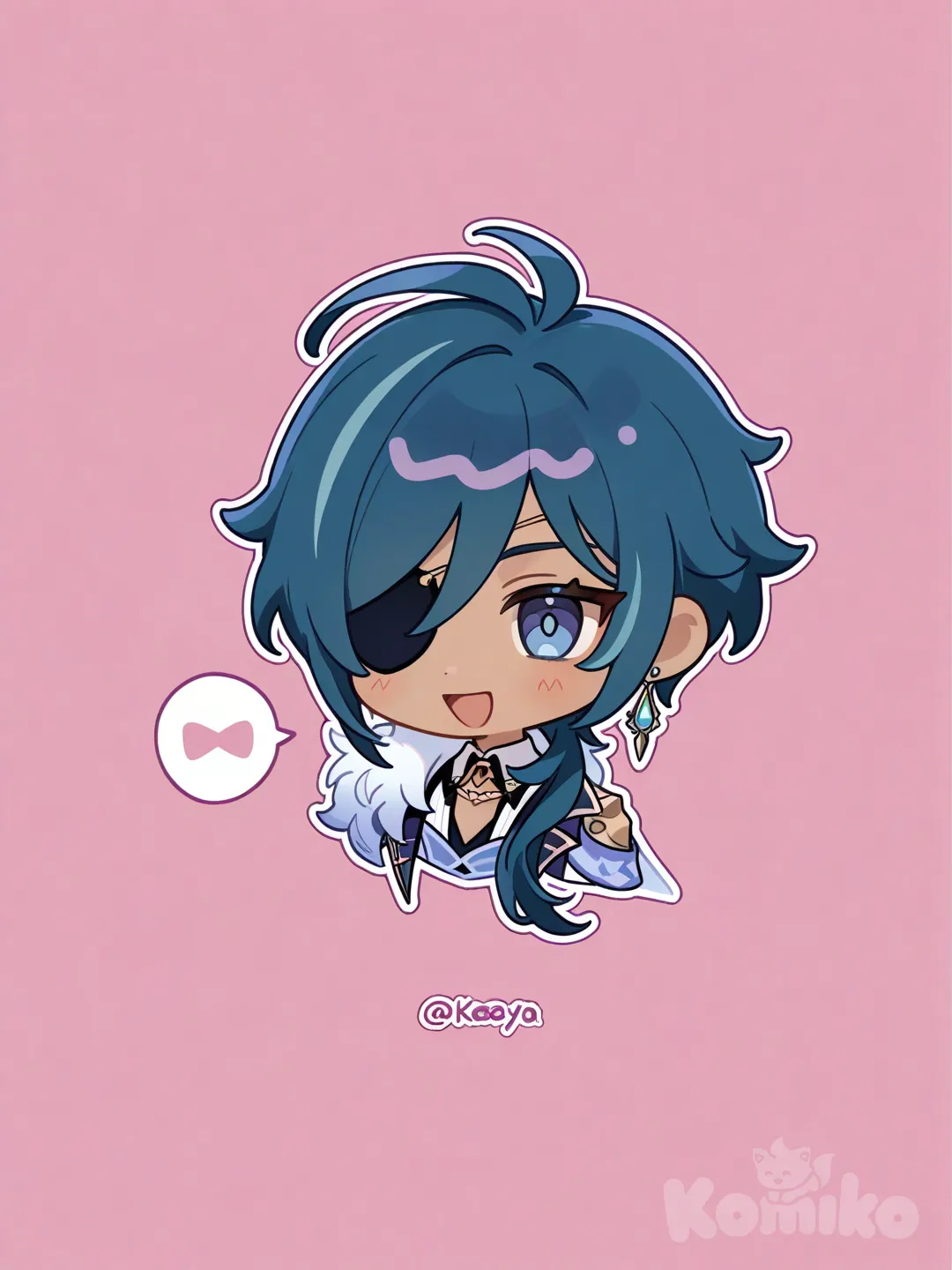 @Kaeya_(Genshin_Impact), say hi, wallpaper (object), chibi