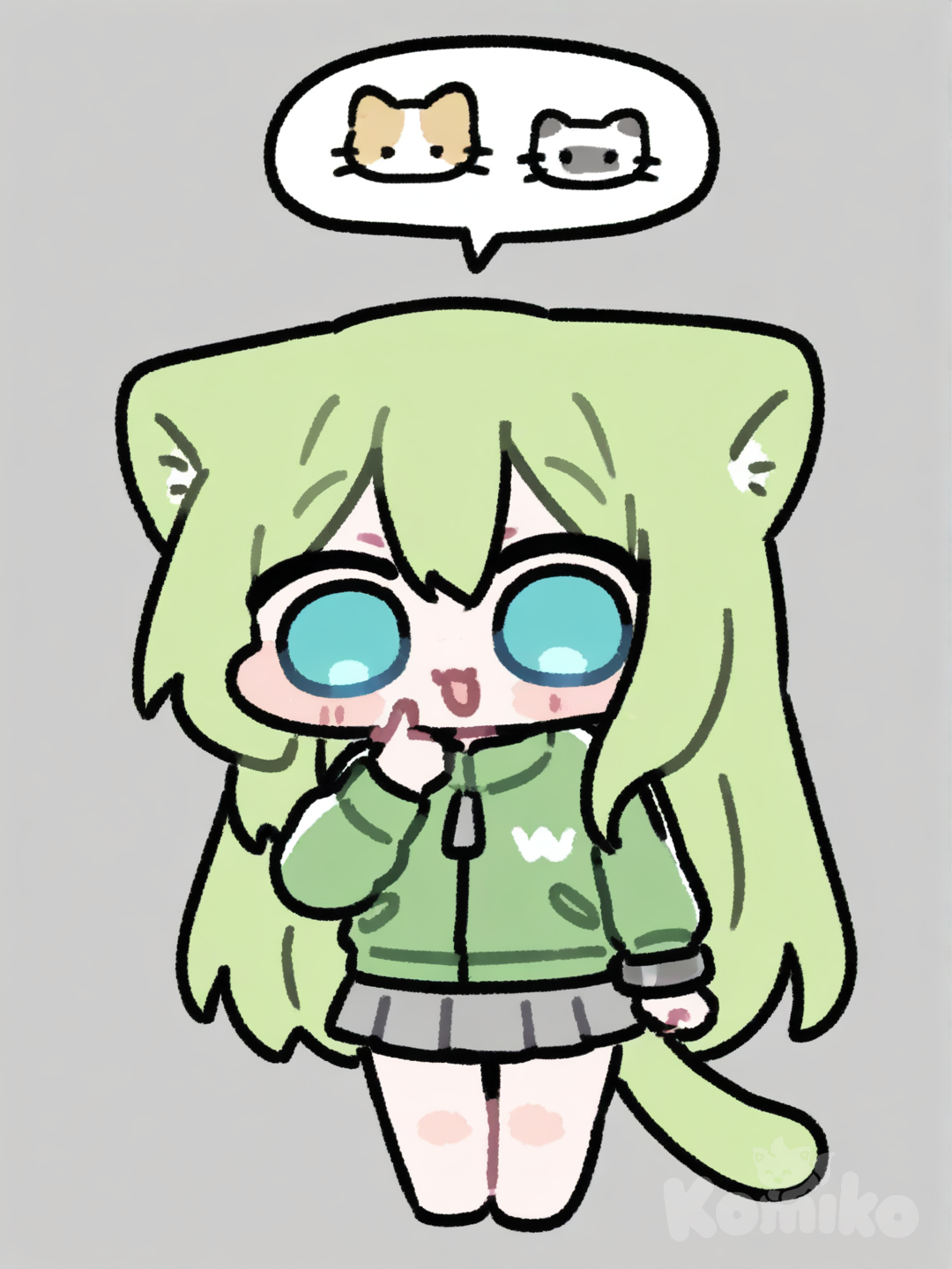 cat green bocchi