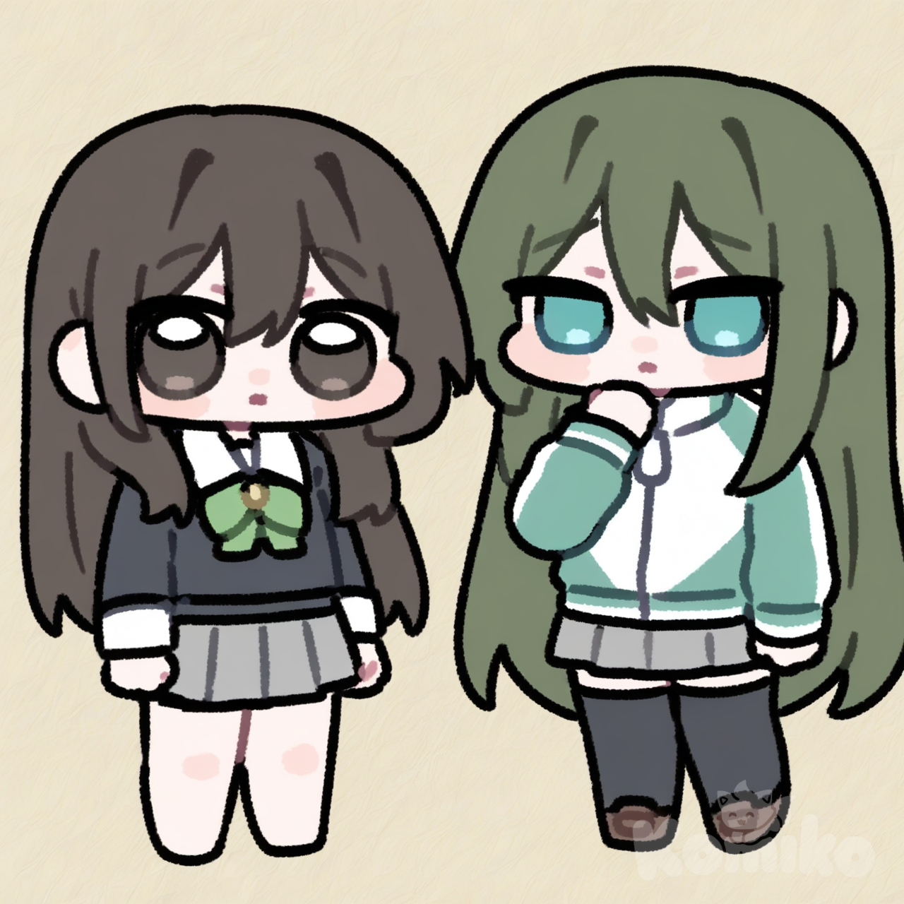 Green bocchi and yuki suou