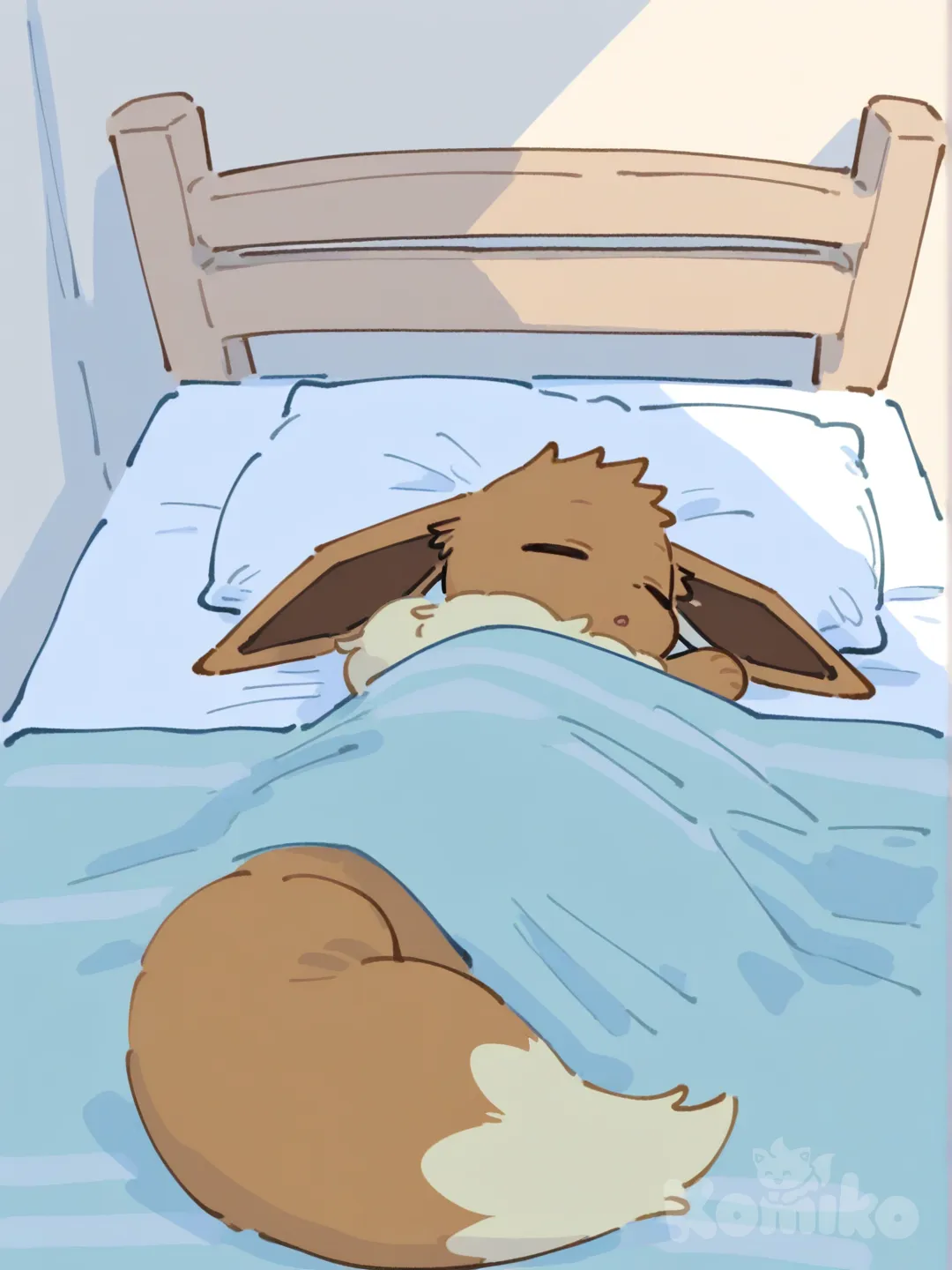 Eevee,Sleeping,bedroom

Vibrant color art, [flat-pastel-style]