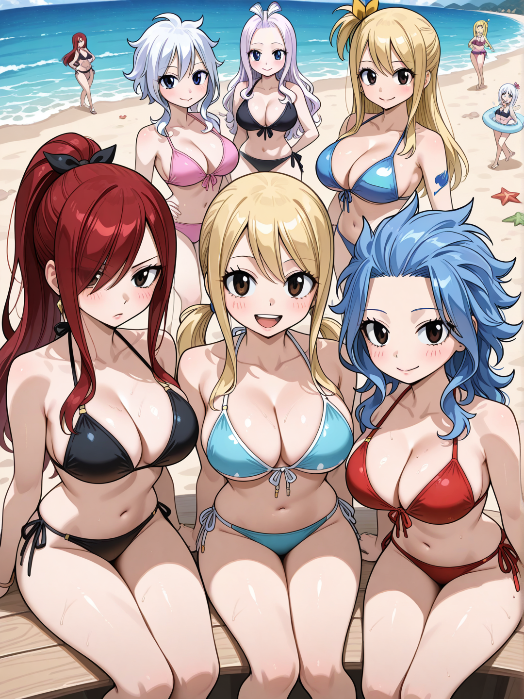 fairy tail, à la plage
