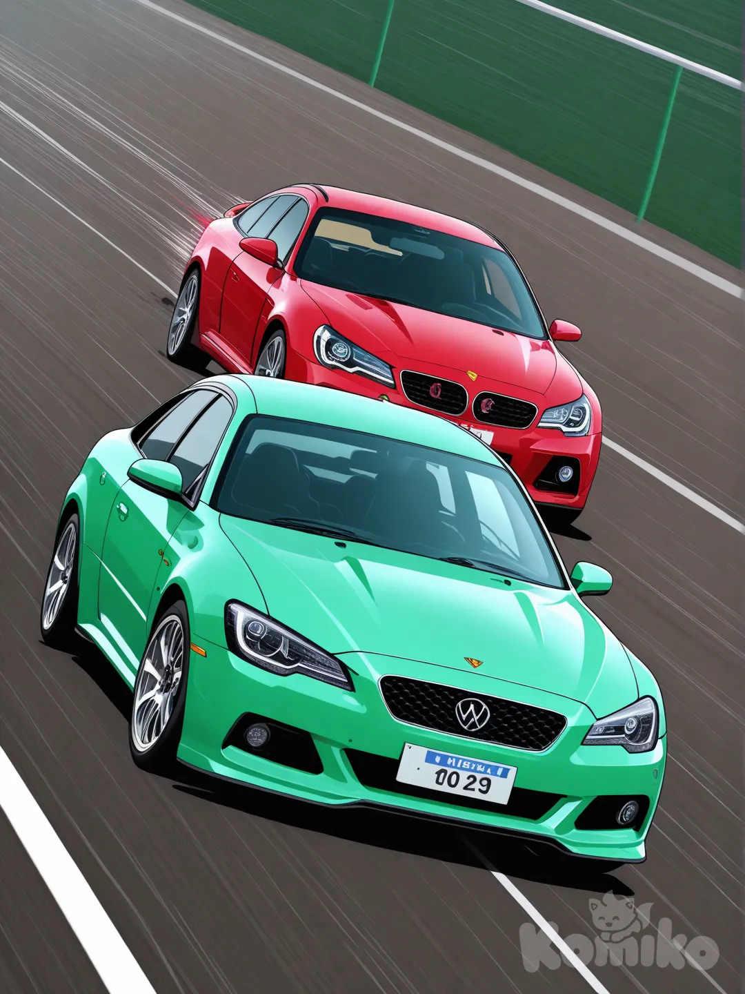 Una carrera entre un volkswaguen bora y un ferrari