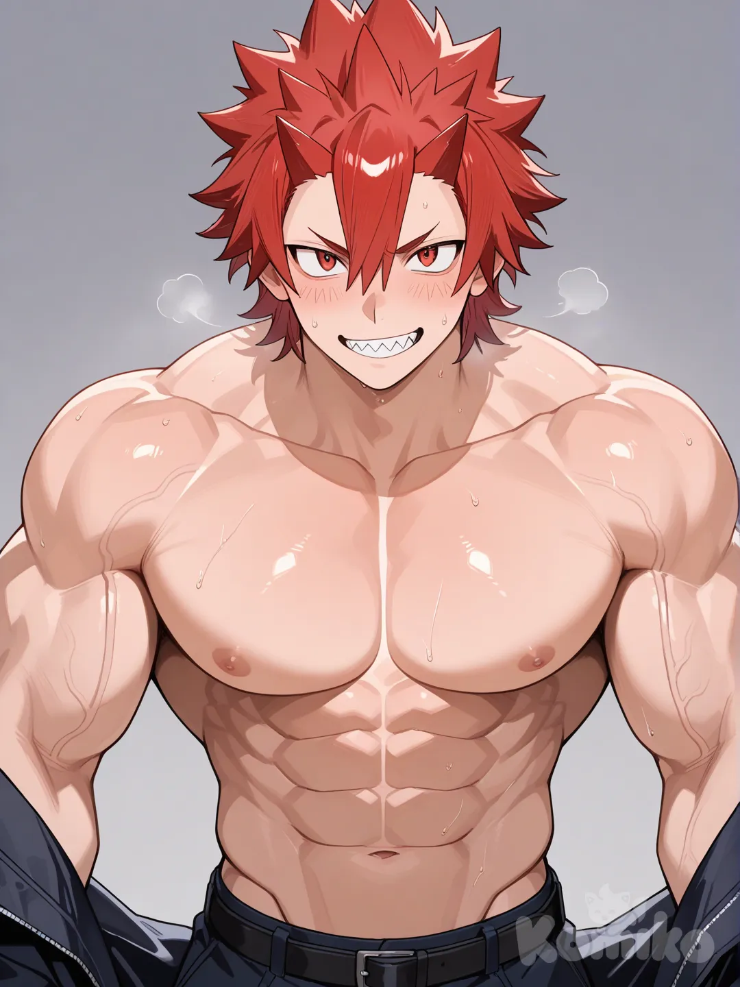 @Kirishima_Eijirou, bulky, muscular