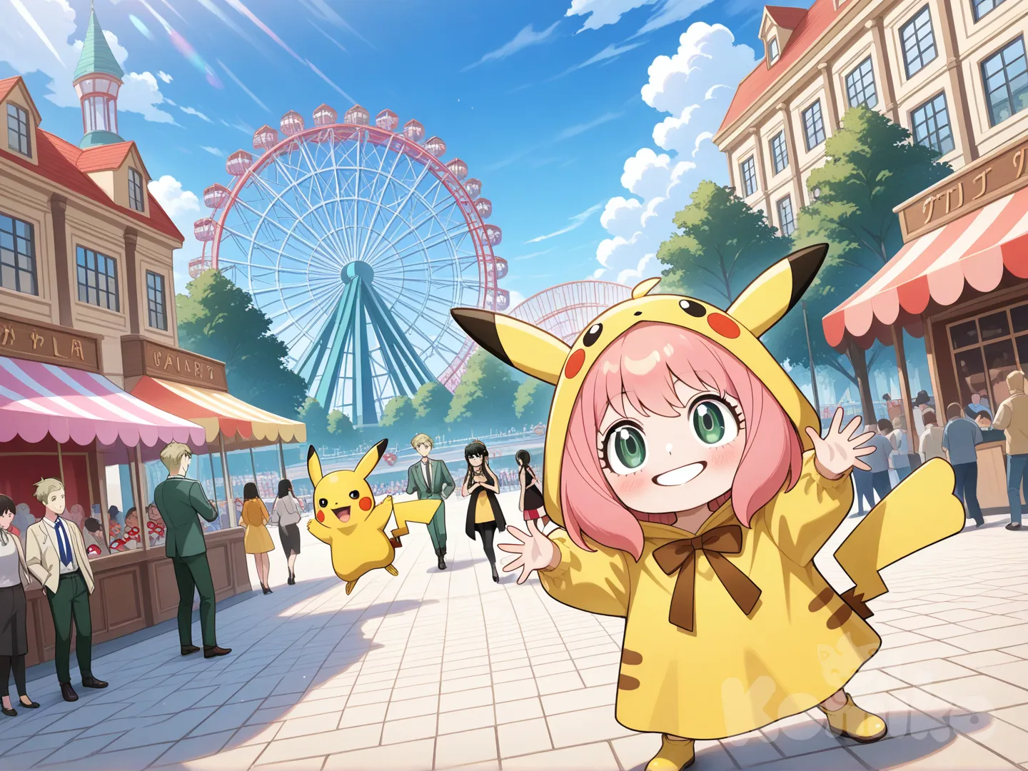 Ania en un parque de diversiónes