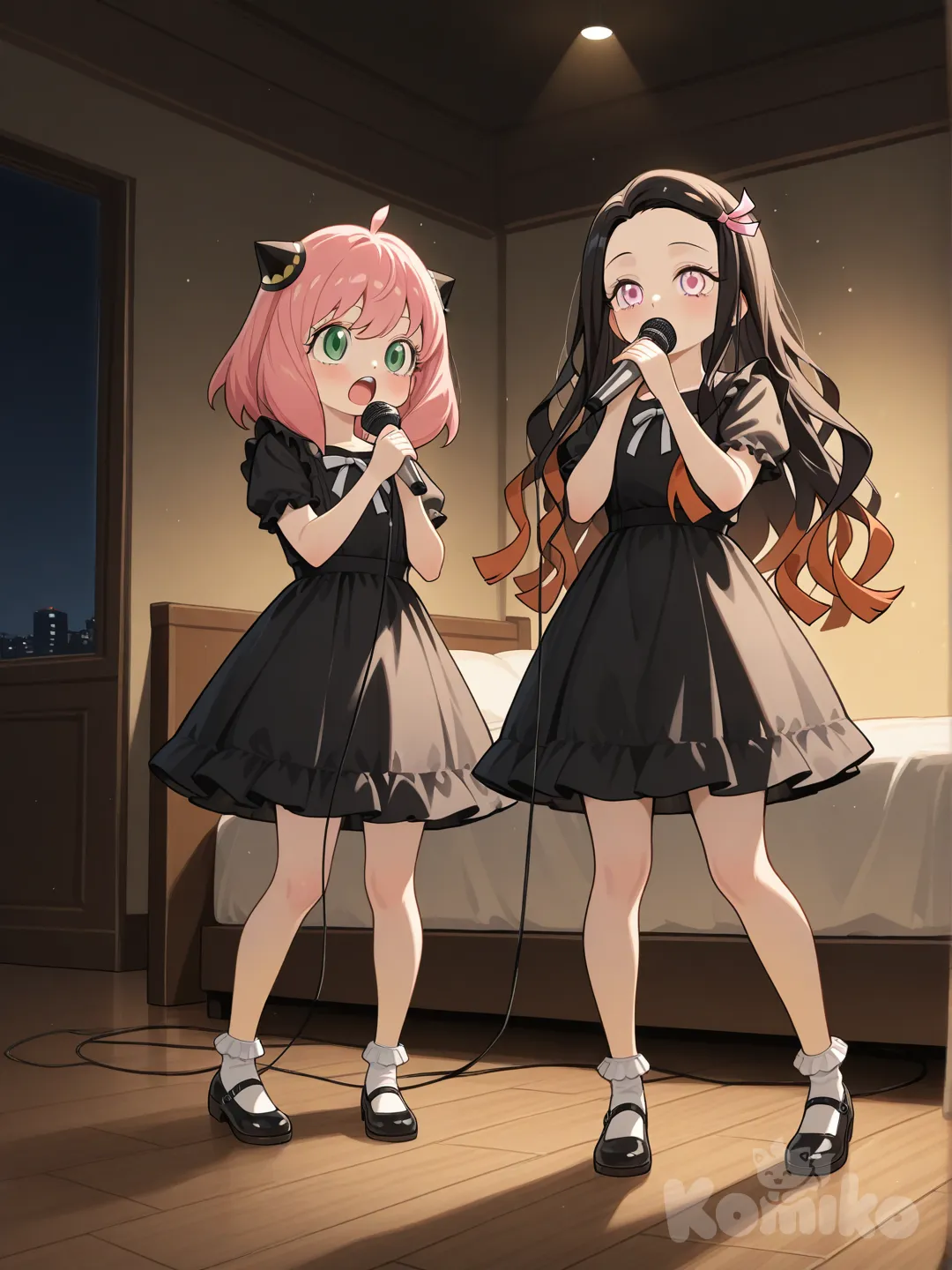 karioki night with nezuko and anya