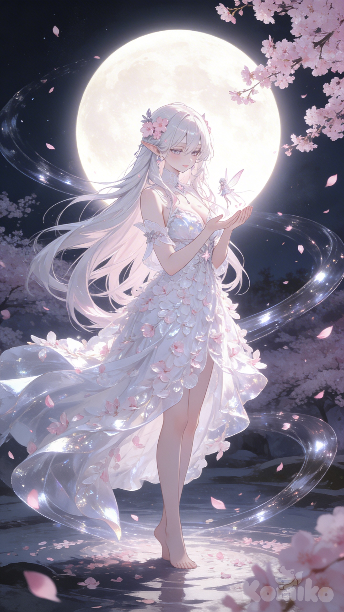 Moonlit Garden Scene 