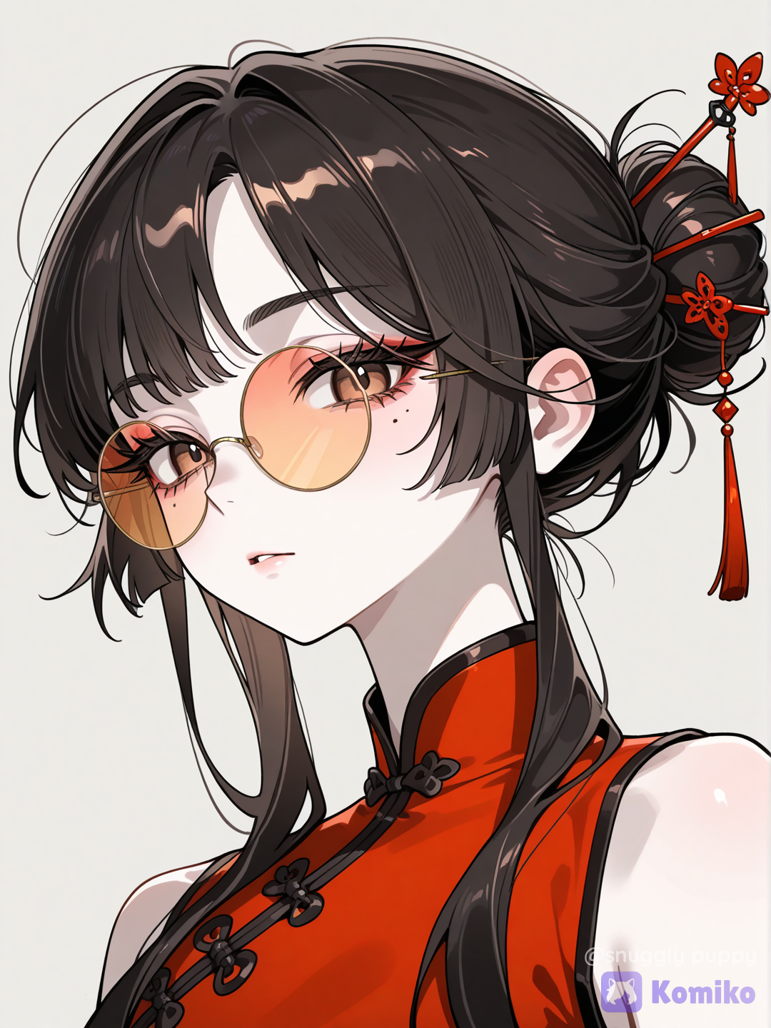 Wearing Chinese clothes