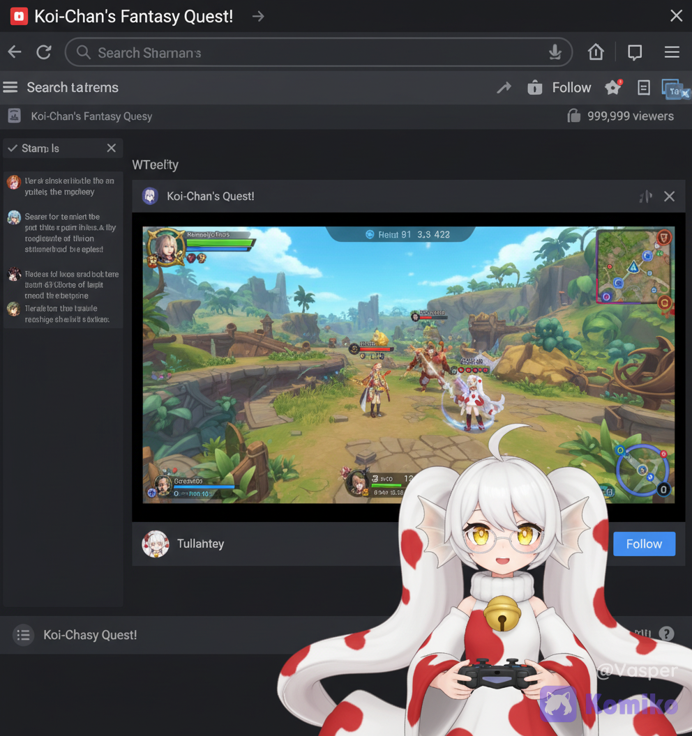 Koi became a v tuber