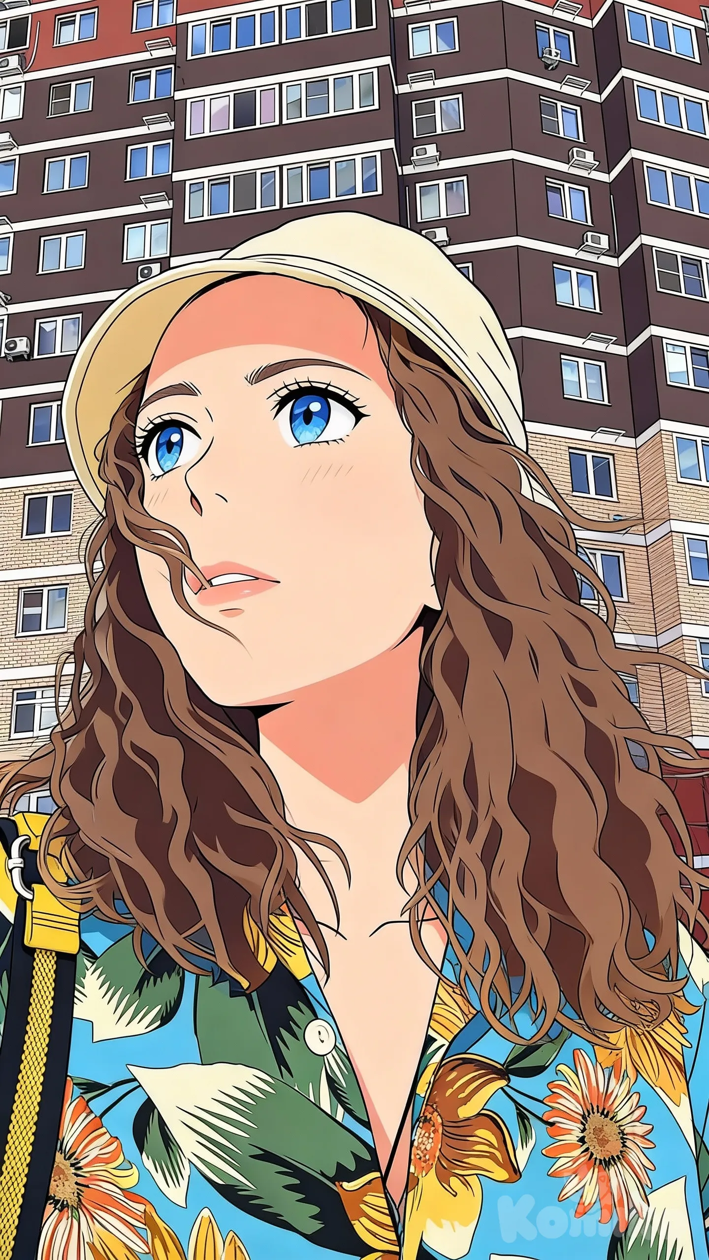 [pop-anime-style], blue eyes