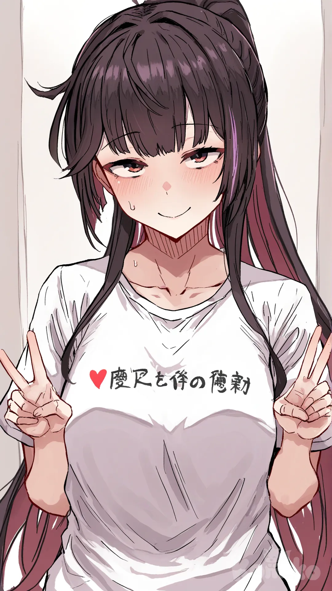 @Azami,  v sign, t-shirt, upper body