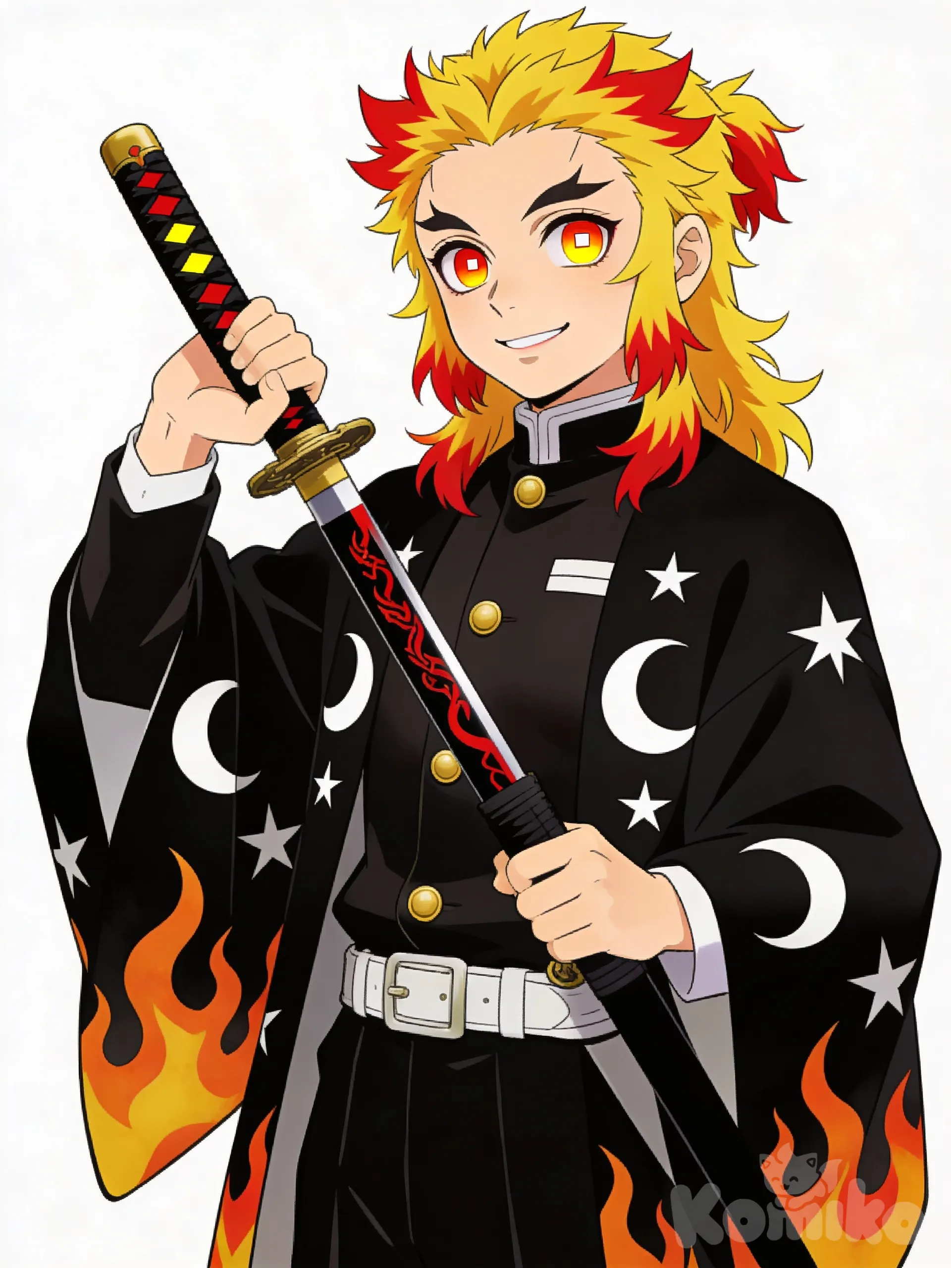 I redesigned Kyoguro Rengoku the way I'd think would soot him!