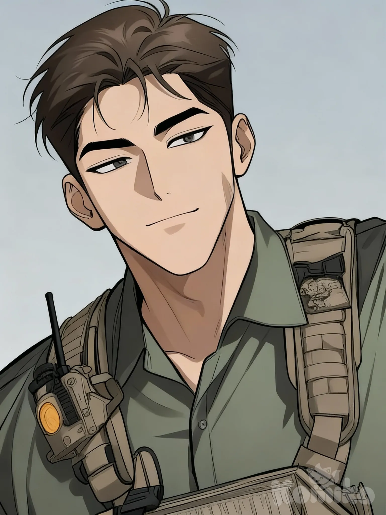 Military dad smiling 