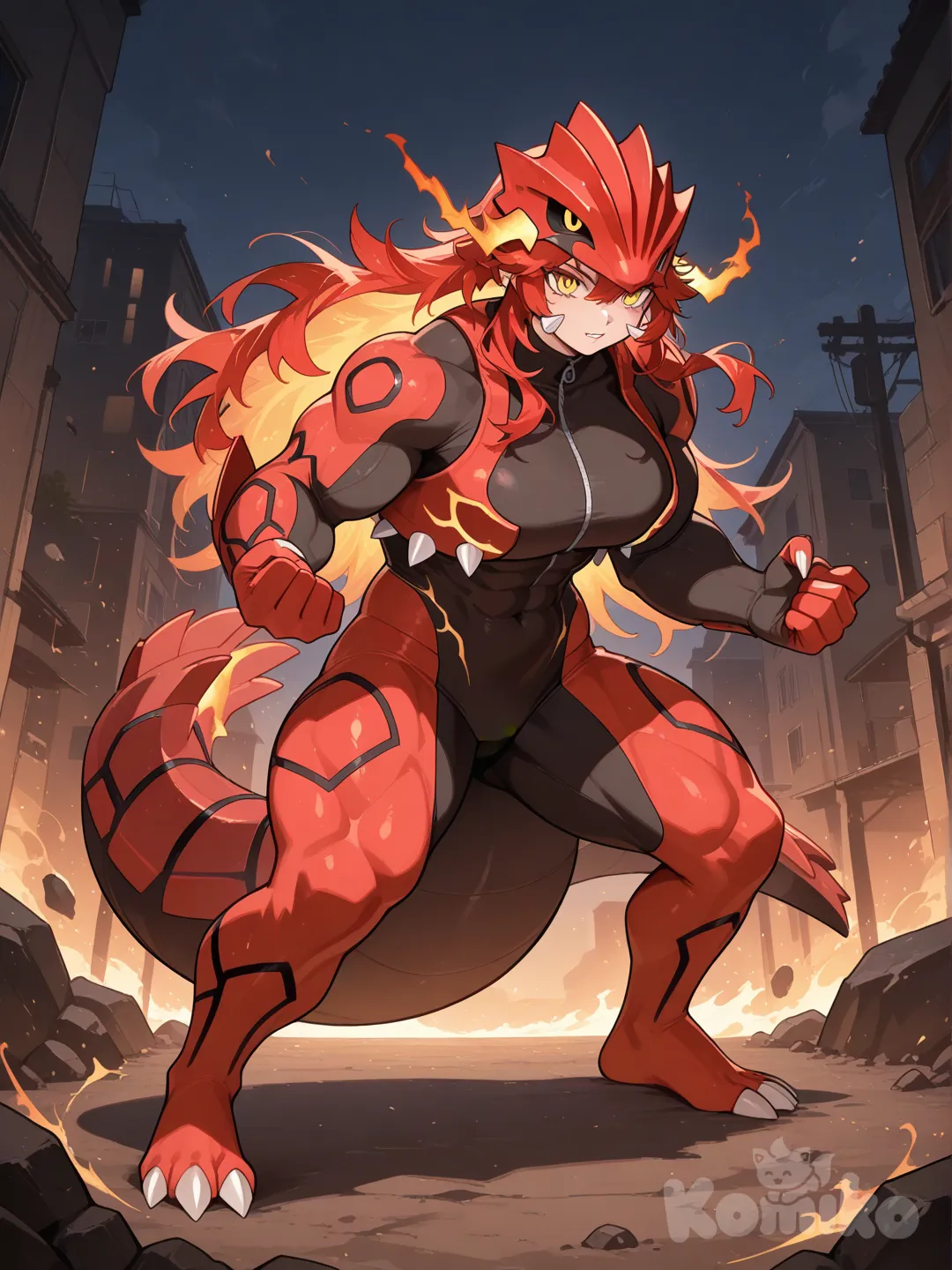 Pokmon, Groudon,female, humanization