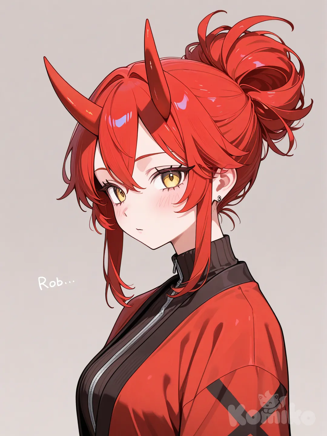 Pokmon, Groudon,female, humanization, updo, red hair, yellow eyes