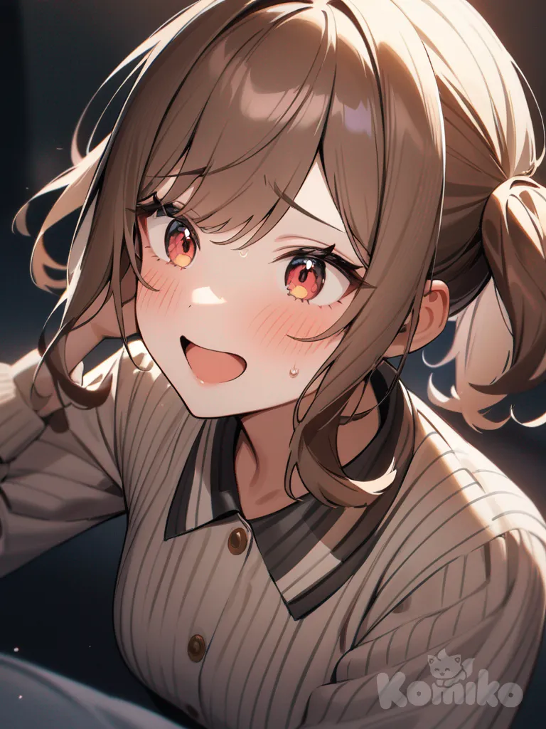 1girl, nervous, but happy and in love