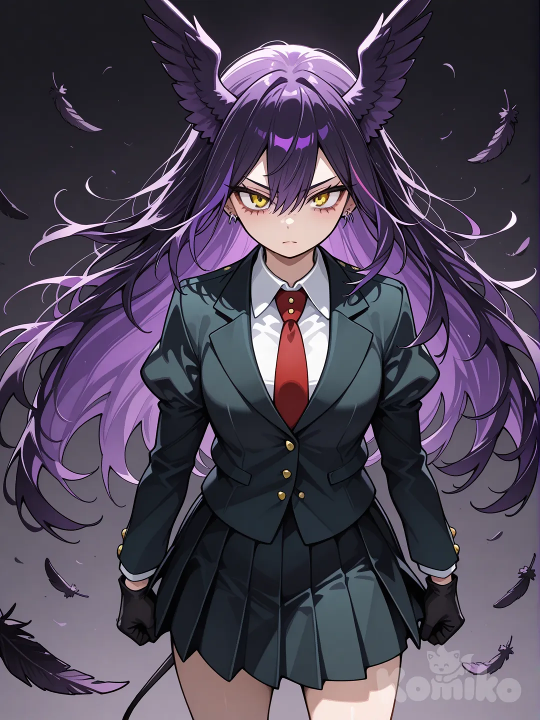 Tokoyami of my hero academia as a girl