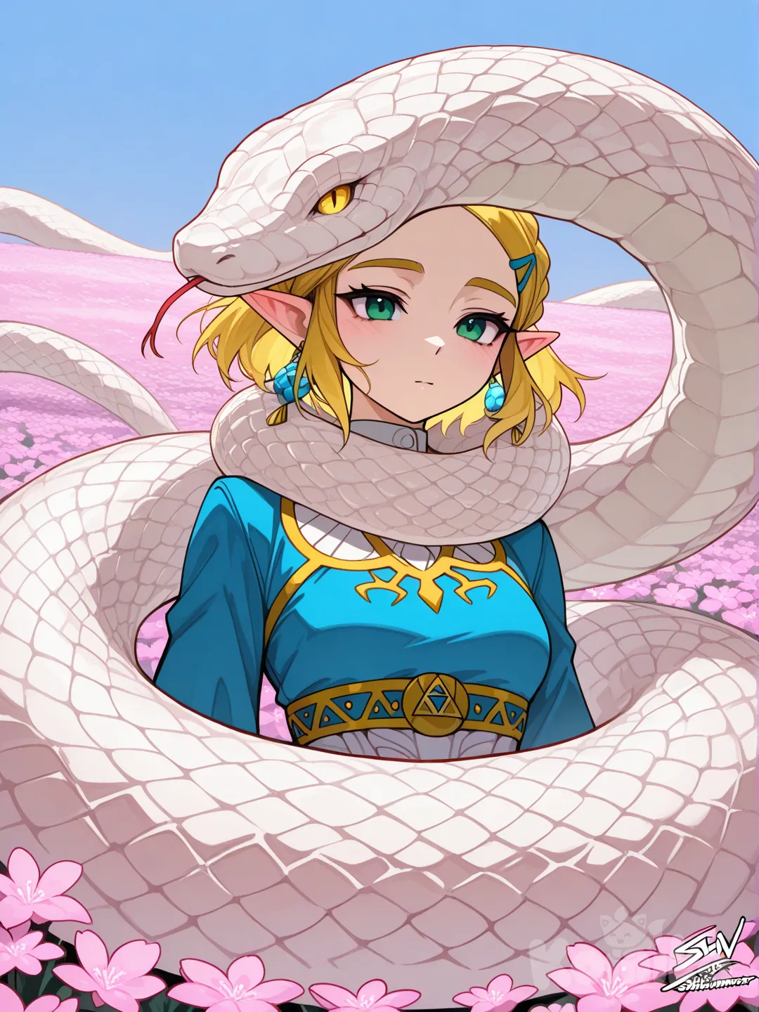 Princess Zelda with a snake