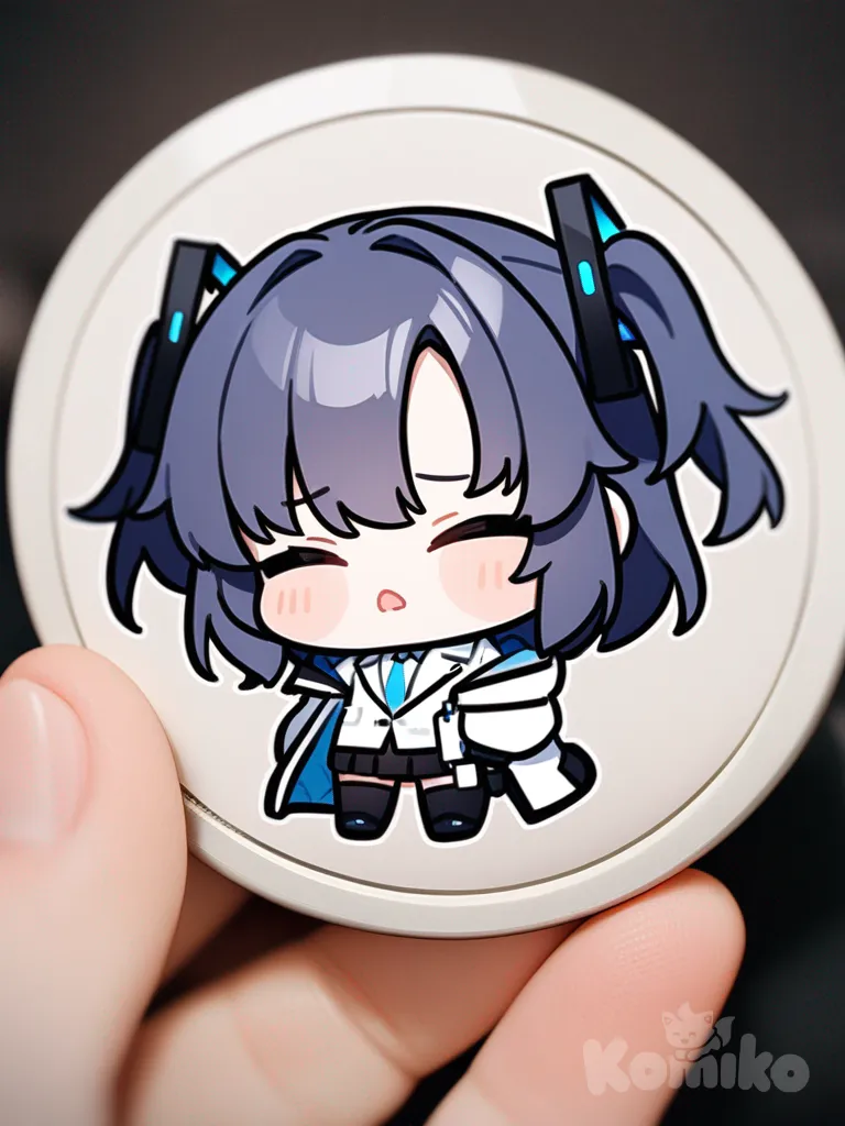 yuuka (blue archive), ultra-, front profile photo, headshot, full body , chibi