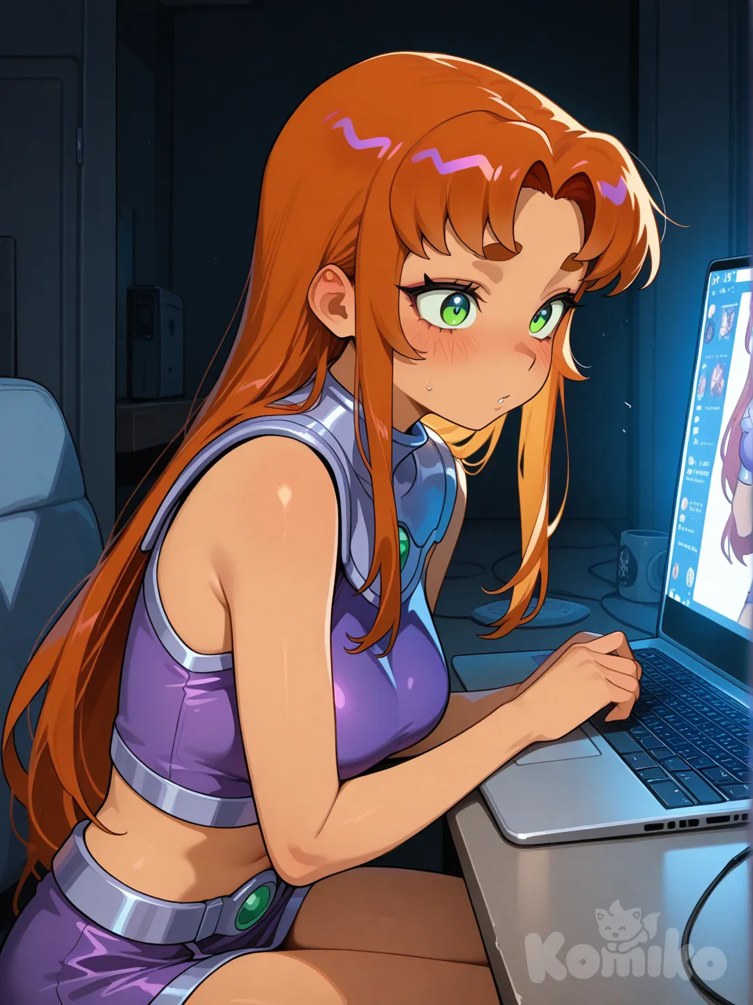 Starfire watching youtube