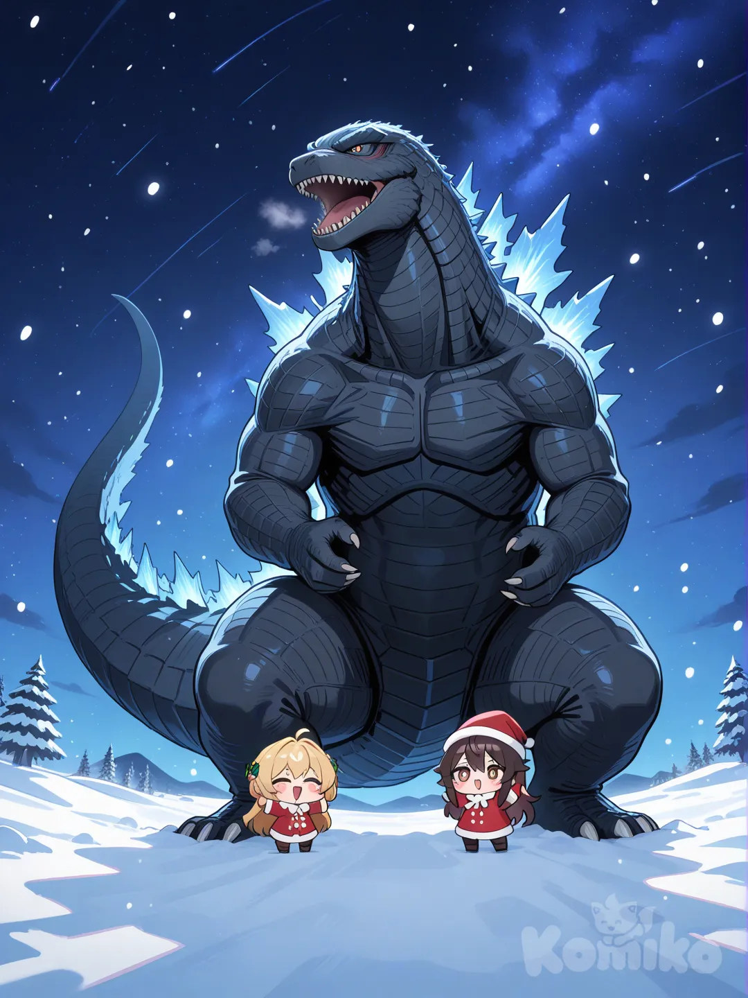KomikoChristmas, godzilla, Heisei era,Monster Planet of Godzilla, chibi