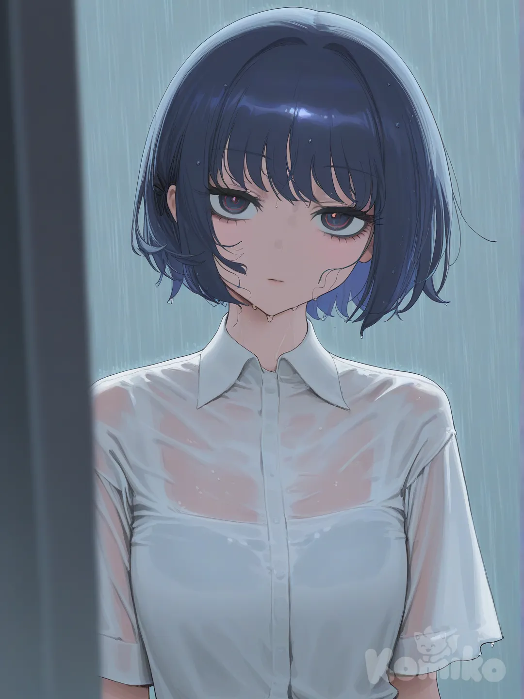 expressionless, rainy