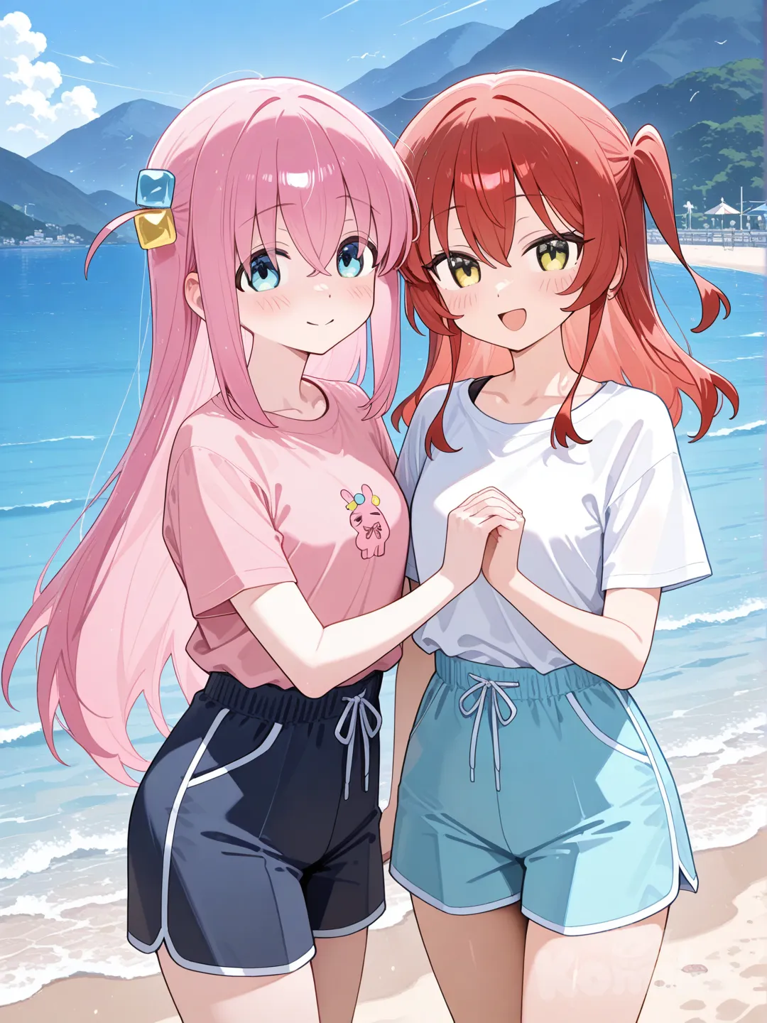Kita Ikuyo, Gotoh Hitori smile, beach shorts, lake
