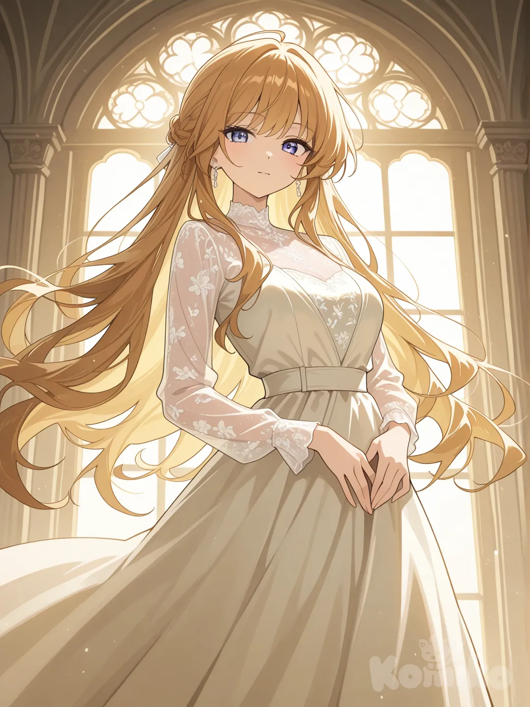 anime girl, elegant pose, beautiful anime artwork, illustration