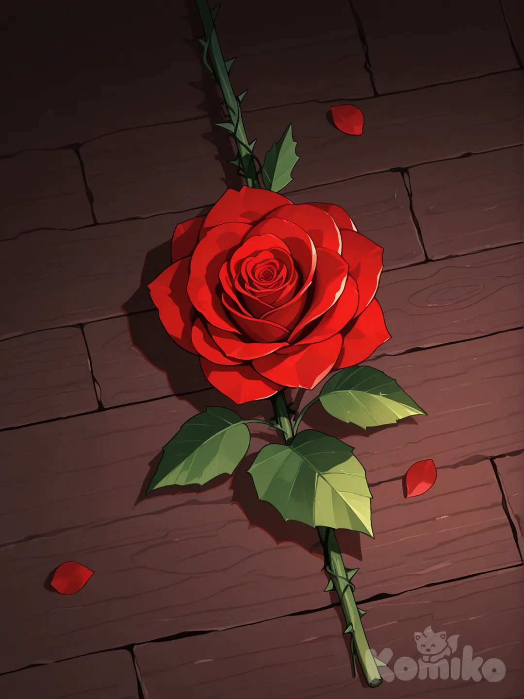 Rose, top view, side view