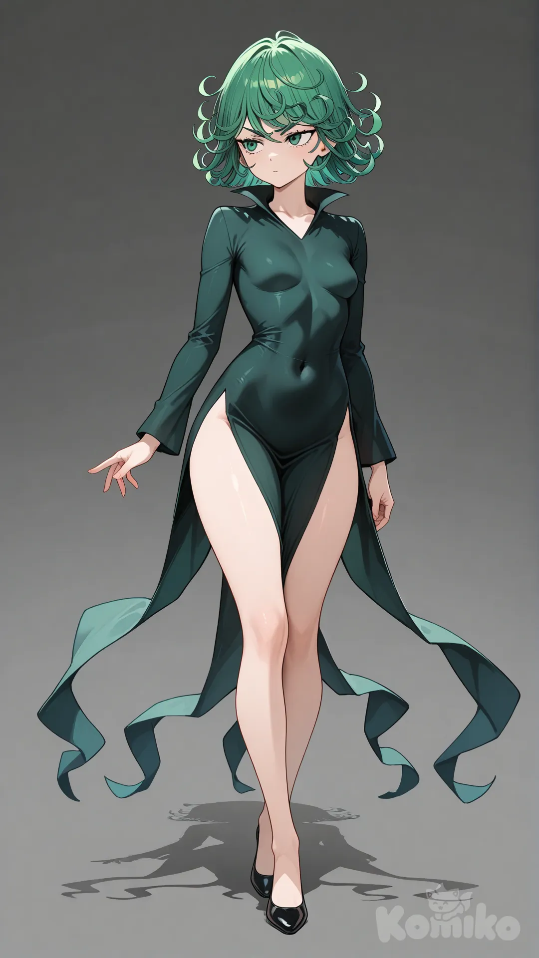 @Tatsumaki , closeup, full body, looking away