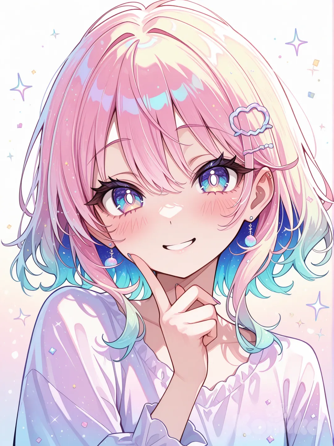 anime girl, cute expression, vibrant colors, anime art, 1girl