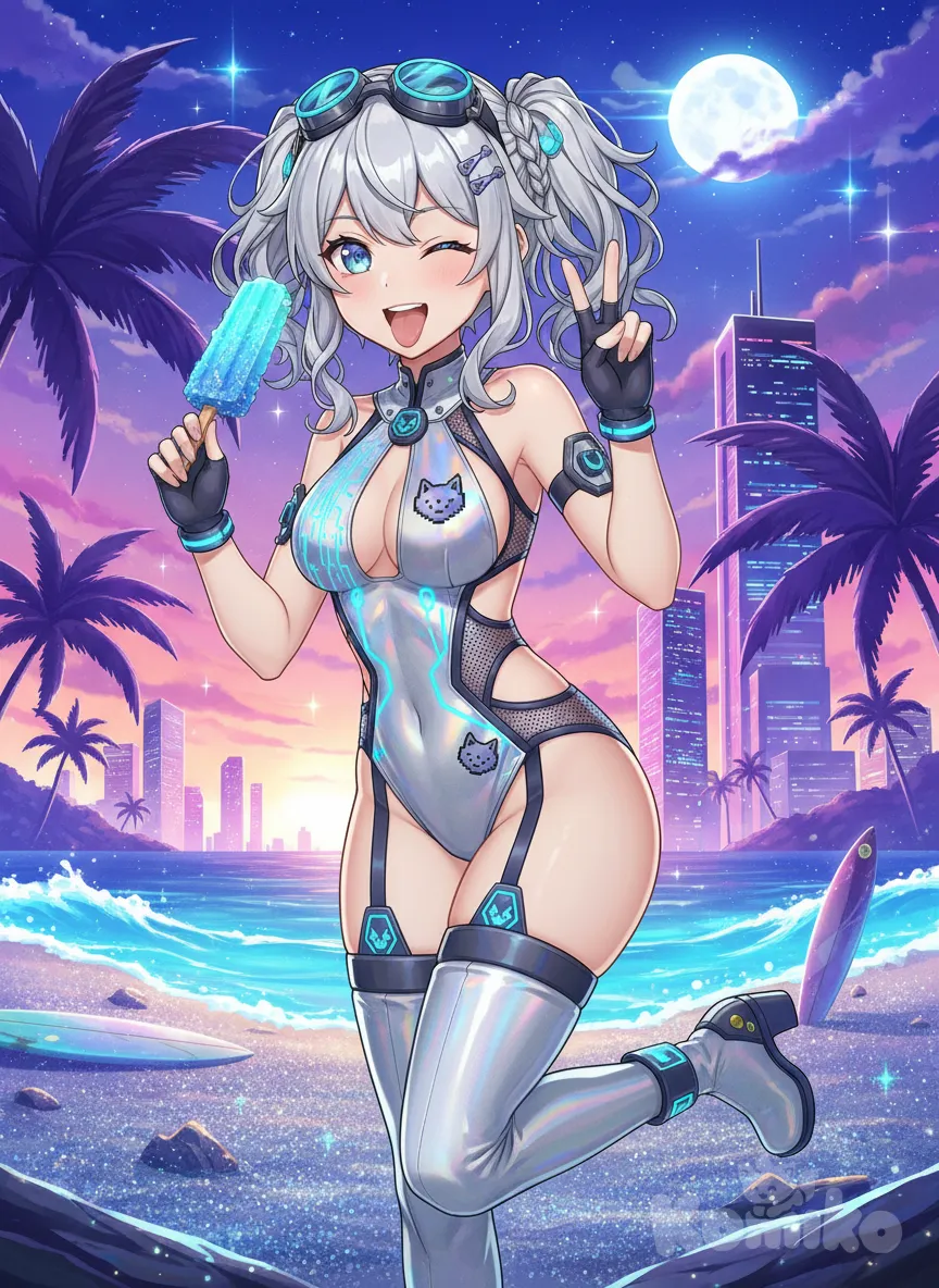 [pop-toon-style] siver wolf traje de baño sexualmente sexy linda