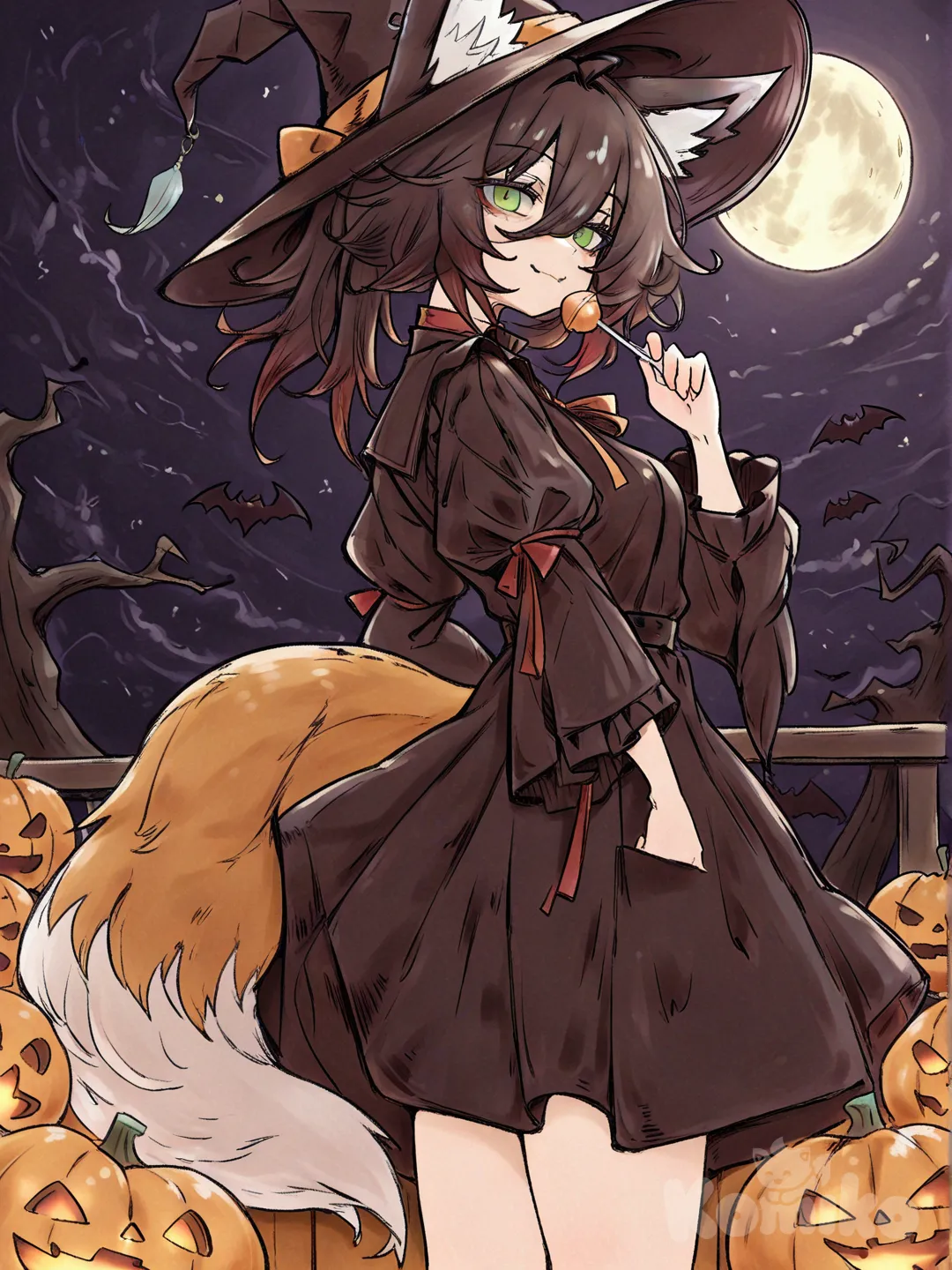 Tingyun (Honkai:Star Rail), [soft-wash-sketch-style] Halloween