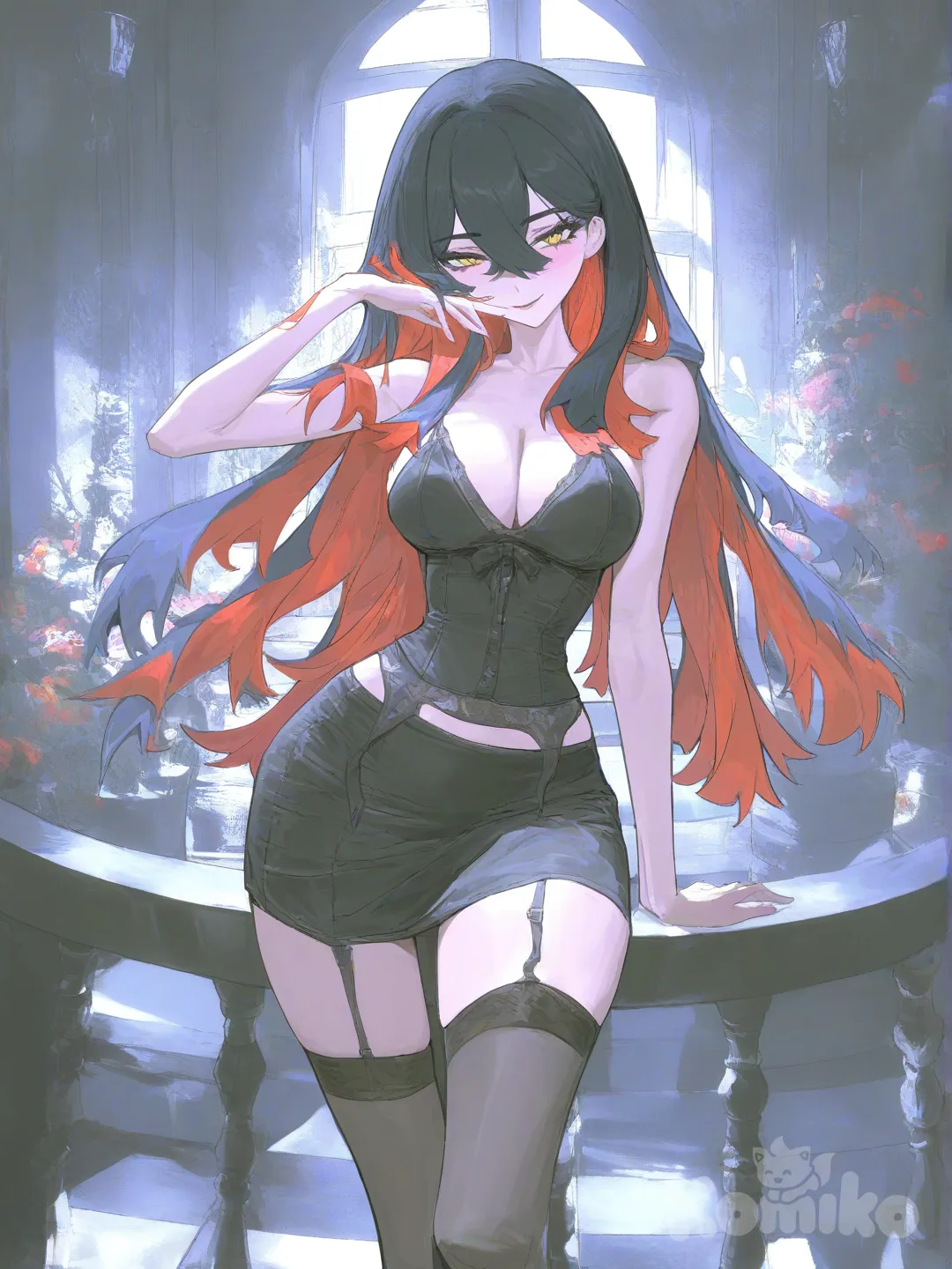 carmine (pokemon), [desaturated-illustration-style] sexualmente sexy linda