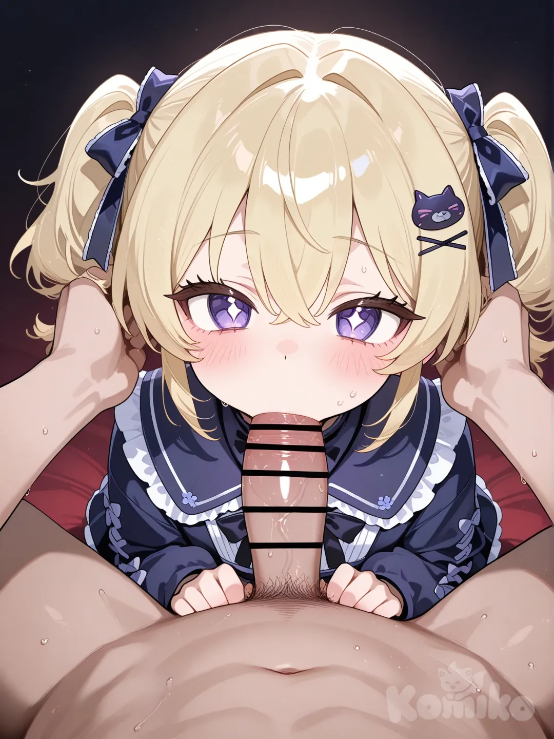 Imagine: American young girl in the 1950s, Dolores Haze, very slender and short, height about 4 ft 10 in (148 cm), very light weight around 85 lbs (38-40 kg), pale fair skin, straight light-red or orange hair to the shoulders, large dreamy gray eyes, full bright red lips, innocent expression with a slight mischievous look, she is total nude, barefoot on the lawn of a 1950s American suburban garden, soft natural afternoon light, highly photorealistic style, realistic natural preteen appearance, not overly sexualized.
Total nude, totally nude girl.
1boy, 1 girls, aqua nails, artist name, barefoot, black nails, blush, breasts, flat chest, cleavage cock dick, eyebrows visible through hair feet, feet fetish, female, fishnets, foot fetish, foot play, footjob, nail polish, penis, pink nails, sitting, solo focus, stable diffusion, straight, streaked hair.