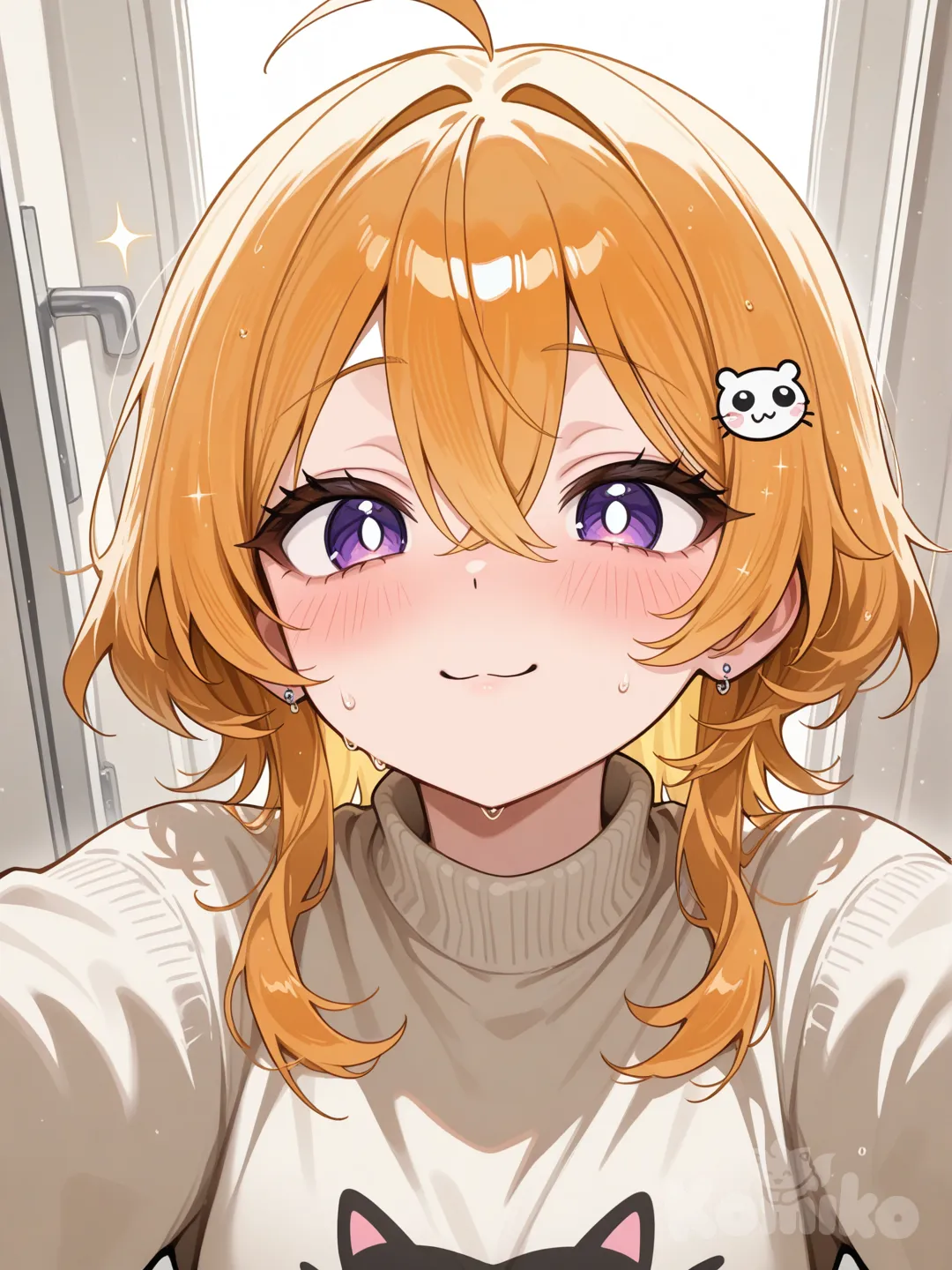 Loli, sleepwear, pink outfit, cute face, hug pillow, in bed, small breasts, imouto, long hair, black hair, back view, sparkling eyes, pull down pants, panties lift, pussy, penis on pussy, 2girls, hand on own hip, yellow hair