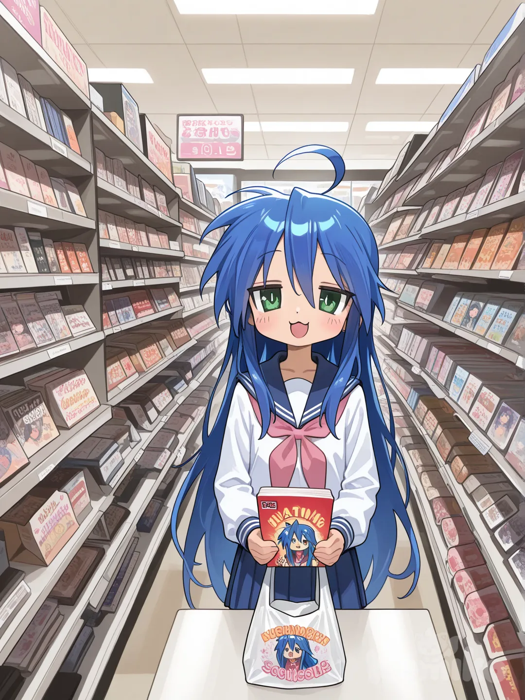 izumi konata comprando mangas