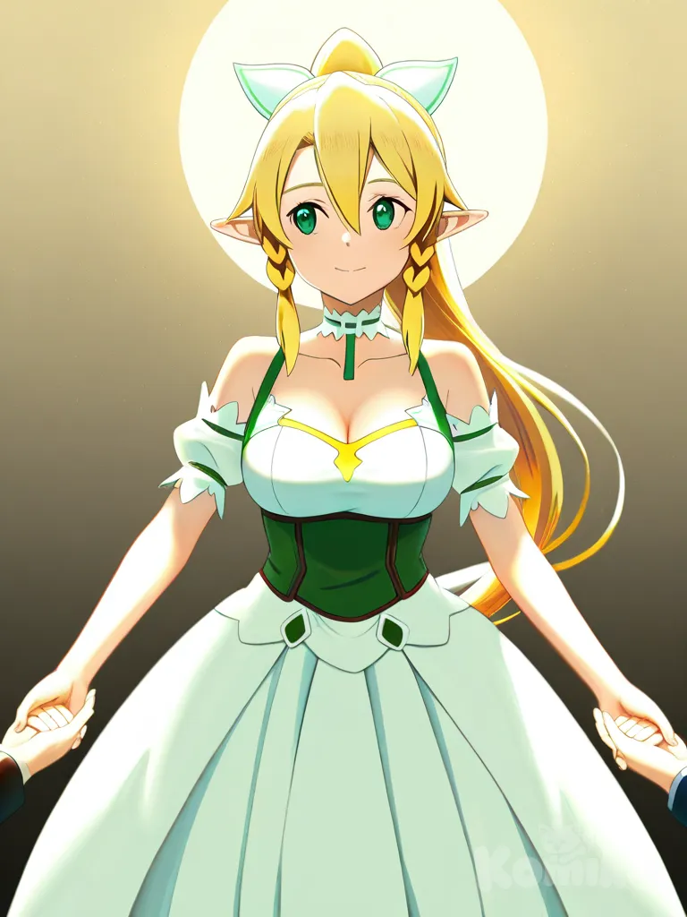 @Asuna_(Sao), @Kirigaya_Suguha, @Sinon, @Leafa, looking away, dancing, holding hands