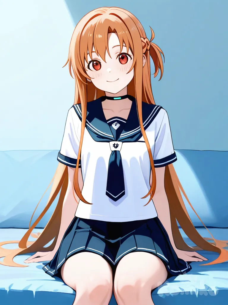 @Asuna_(Sao), @Eugeo, choker, pleated skirt
