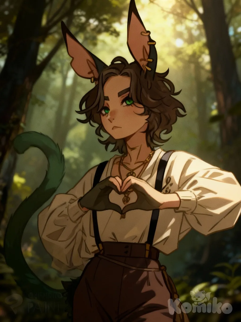 <agath-B4Eu>, anime screencap, retro style, gothic, heart hands, head tilt, upper body, cinematic lighting, forest