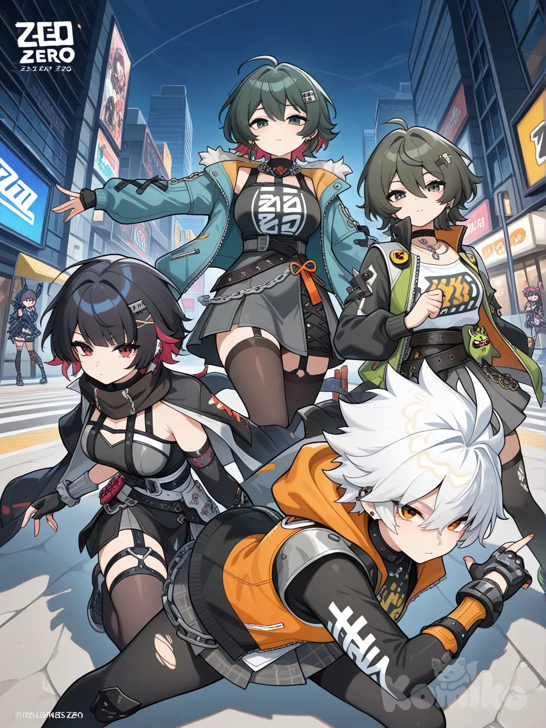 Miyabi , caesar et ellen de zenless zone zéro