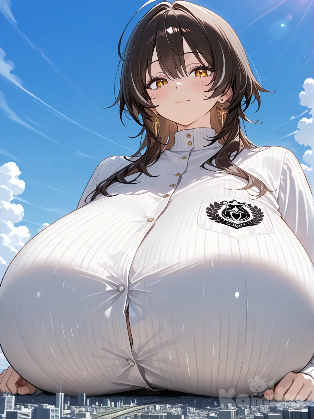 Une e fille de 2m54 avec des seins de 1m64