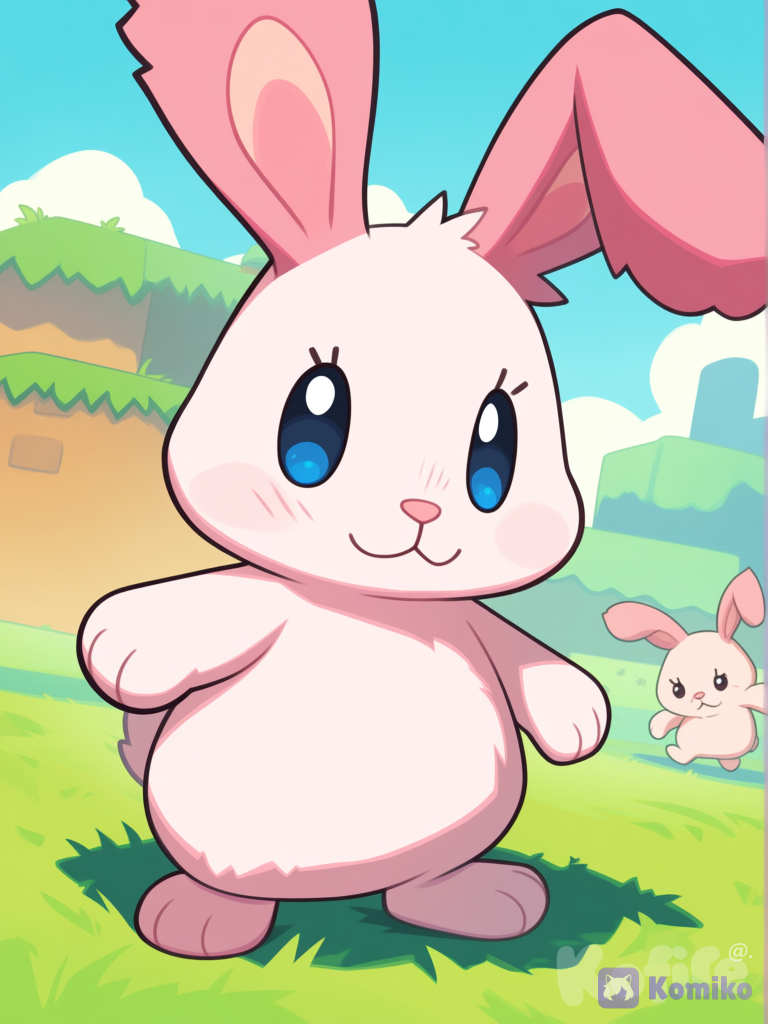 Conejitos, en el mundo de yoshi Island, vista previa, brillante, colores vivos y suaves, [layered-cel-anime-style]